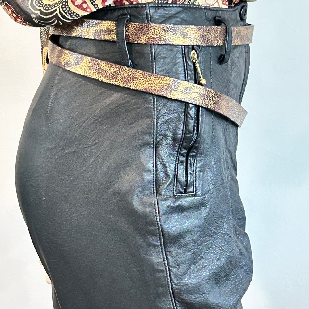 Vintage Black Lambskin Leather Pants - Picture 12 of 17